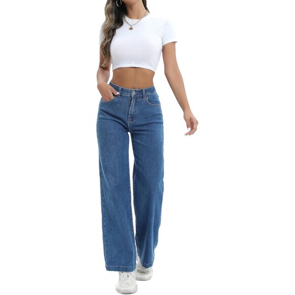 Women High Waist Jeans Cotton Spandex Casual Tummy Control Slim Fit - Picture 4 of 5